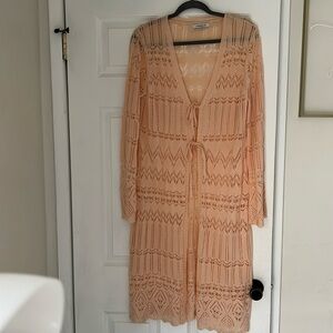 Crochet peach cardigan NWOT